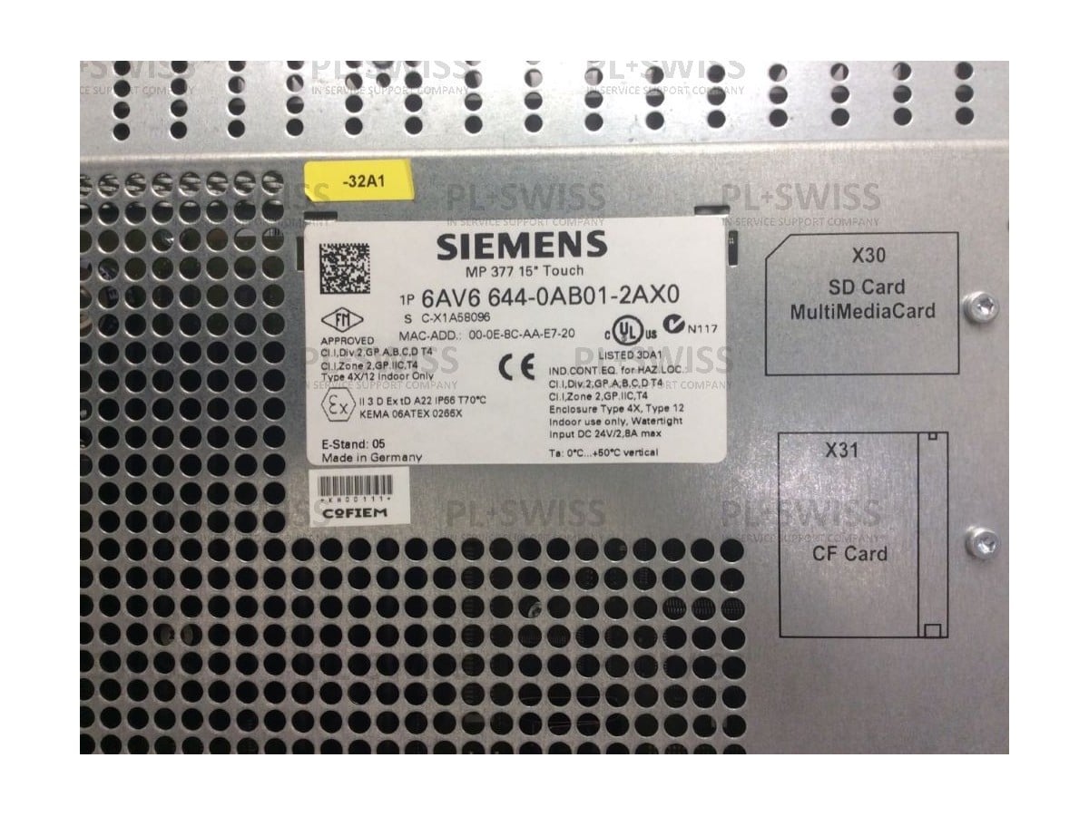 Pannello Touchscreen Siemens 6AV6644-0AB01-2AX0 - Nuovo In Ottime Condizioni